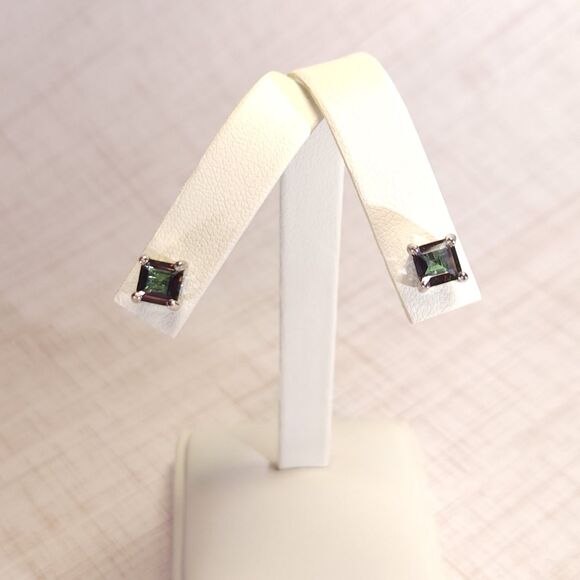 Mystic Gemstone Square Stud Earrings - Picture 6 of 8